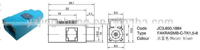 SMB female for cable RG174, RG316, FAKRA connector