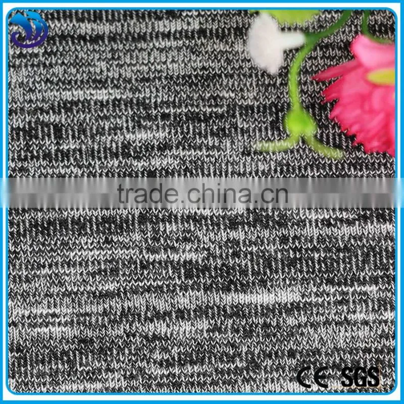 polyester rayon spandex coarse knit single jesery fabric for fashion sweater garment