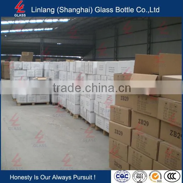Transparent color with double caps glass ink bottle