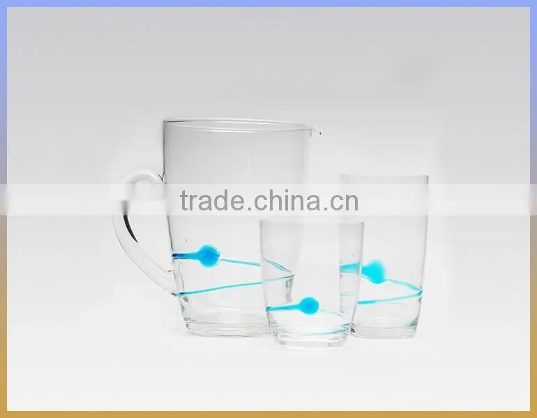 wholesale high quality competitive price bright material glass drinking bottle set
