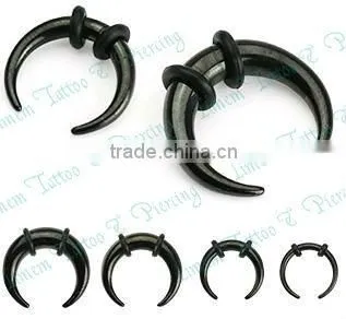 Water Buffalo White Bone U-Shape Stretchers SPIKE SPIRAL UV Acrylic Ear Piercing Ear Expander
