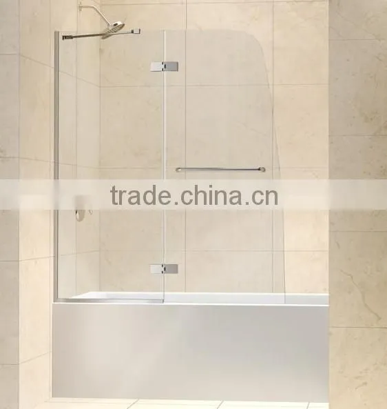 flat glass frameless pivot folding shower door