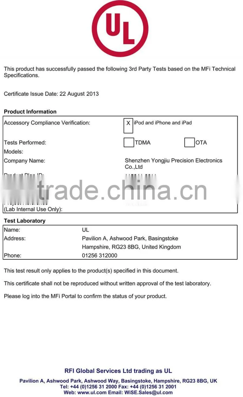 For Apple Lightning Power Sync Cable With MFi License Approved
