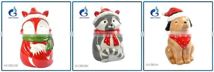 unique dog shape ceramic christmas cookie storage jars