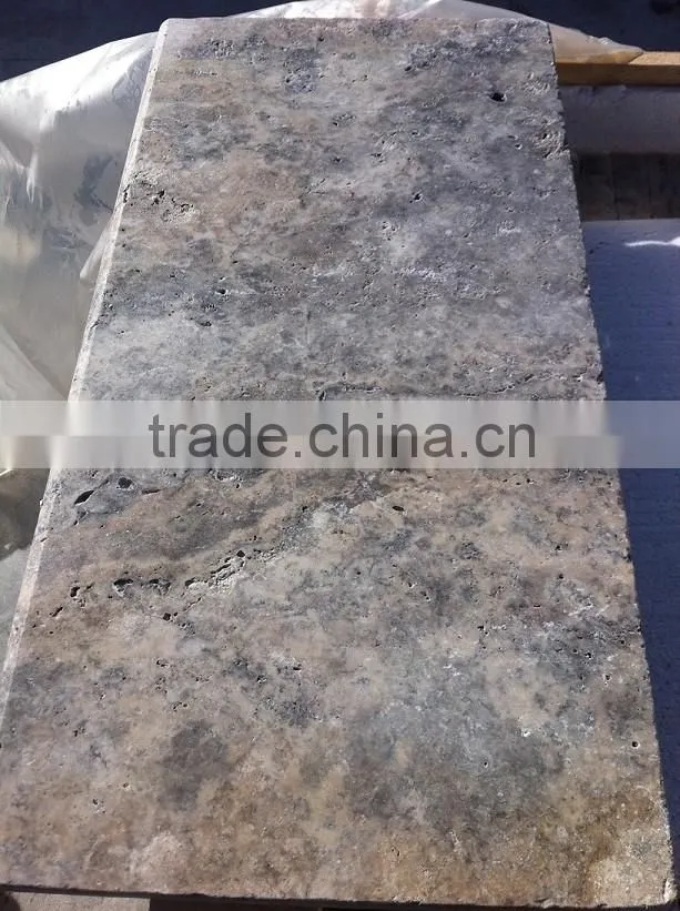 Silver Travertine Tiles from Turkey