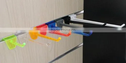 Plastic transparent blue single hook for display