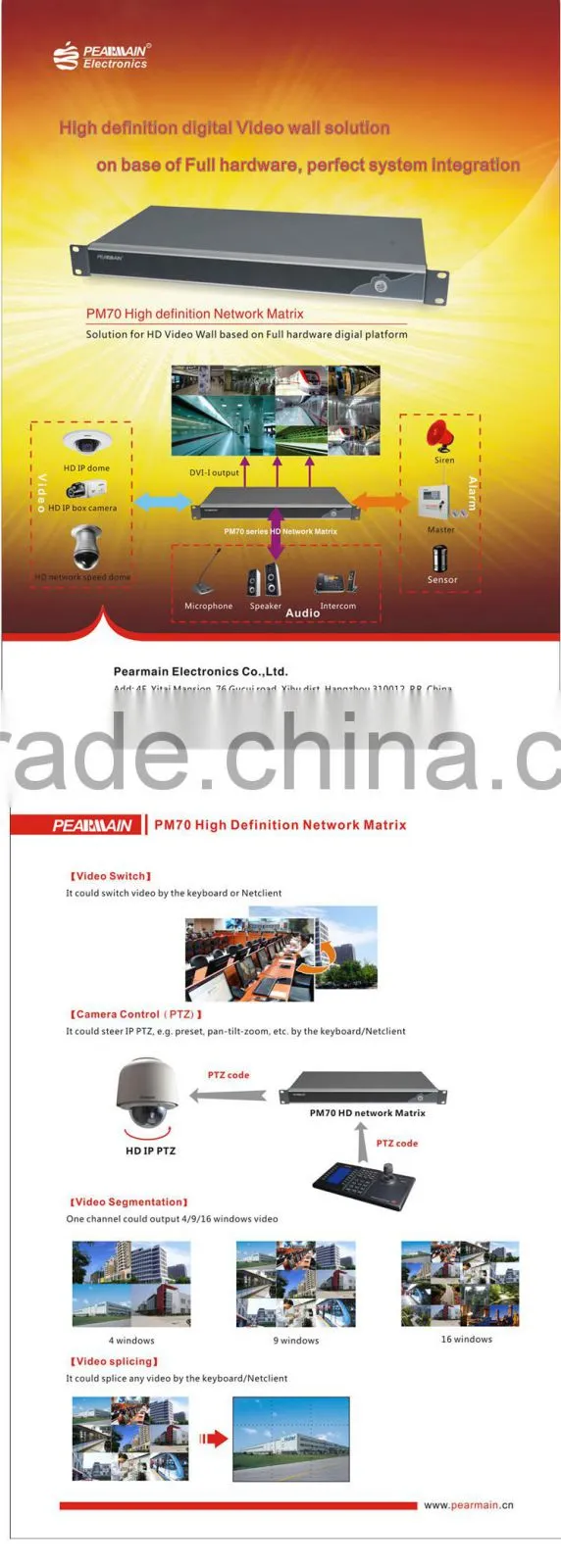 HD IP video matrix switcher with 4/6/8chs DVI/HDMI/ output