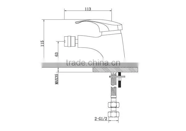 Ceramic Valve Core Chrome Surface Finishing Bidet Faucet 62 5001
