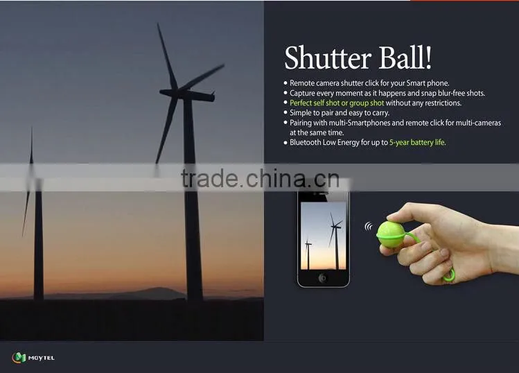 2014 hot!! ball desigh IOS & android Mini selfie with bluetooth shutter, wireless self timer