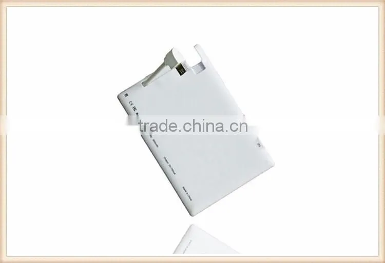 2016 Wholesale Super Slim Ultra-thin Credit Card Size Portable Battery Power Bank Charger For Samsung Micro