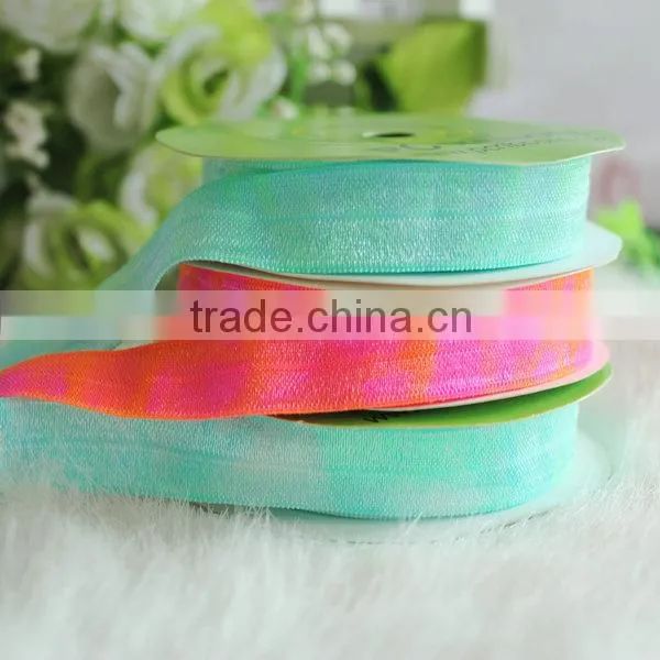 Wholesale tie dye elastic ribbon