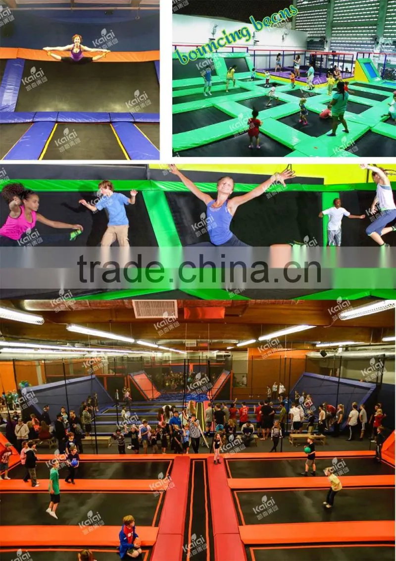 Trampoline for trampoline park with basketball hoop