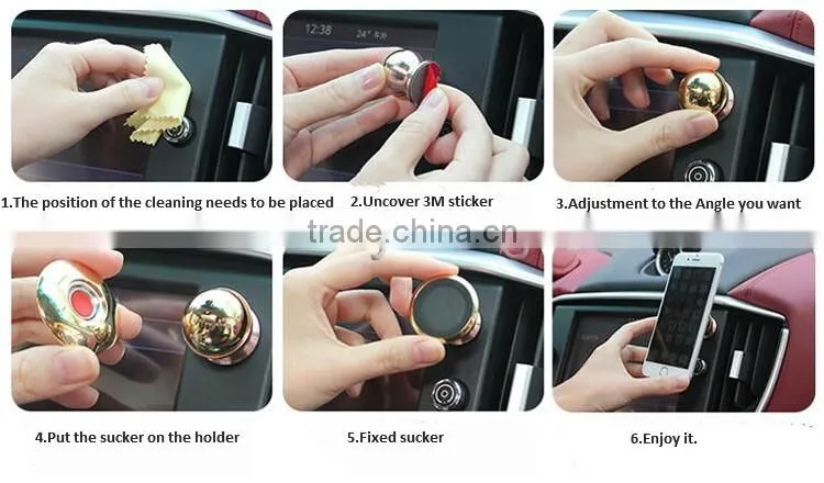 Zyiming car holder factory hot sell Universal 360 Degree Rotation Magnetic mobile phone car holder for smartphone