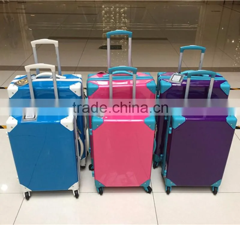 Decent ABS PC Vintage Trolley Luggage Vintage Suitcase