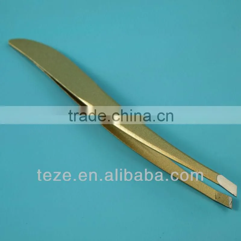 Black color plated silical gel handle rubber tweezers