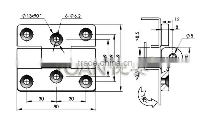 Good Quality Stainless Steel Concealed Tower Bolt for metal cabinet