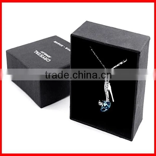 Customized Black Jewelry Paper Box With velvet