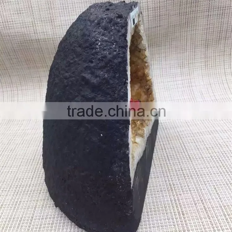 Natural Crystal Citrine Geode For Sale Medium Home Decoration