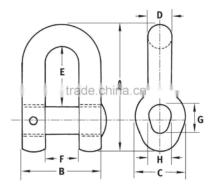 D Type Anchor Chain Joining Shackles