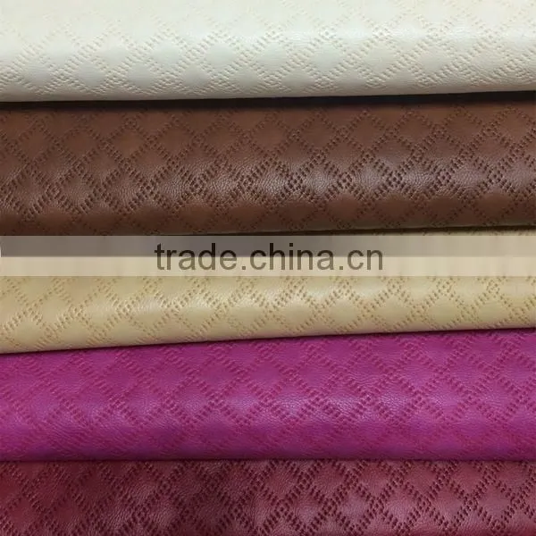 Printed and embossed PU women shoes leather material