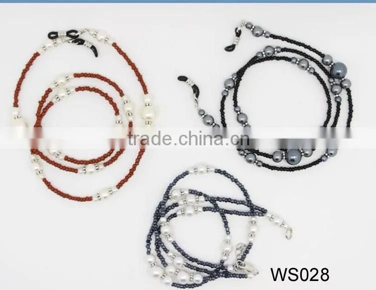 Custom beaded eyeglass chains pearl sunglasses retainer strap, neck strap