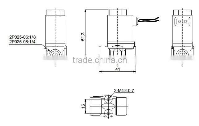 2P Series 2/2 way Plastic Solenoid Valve with Engineering Plastic Body