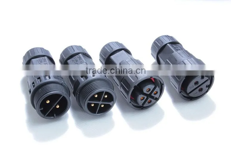 LLT 4 pole bulkhead waterproof connector