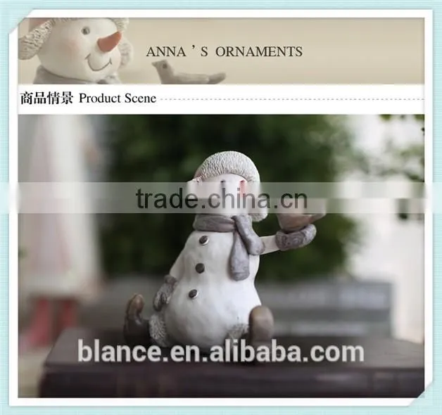 lovely snowman resin figurine long nose design universal Christmas gift
