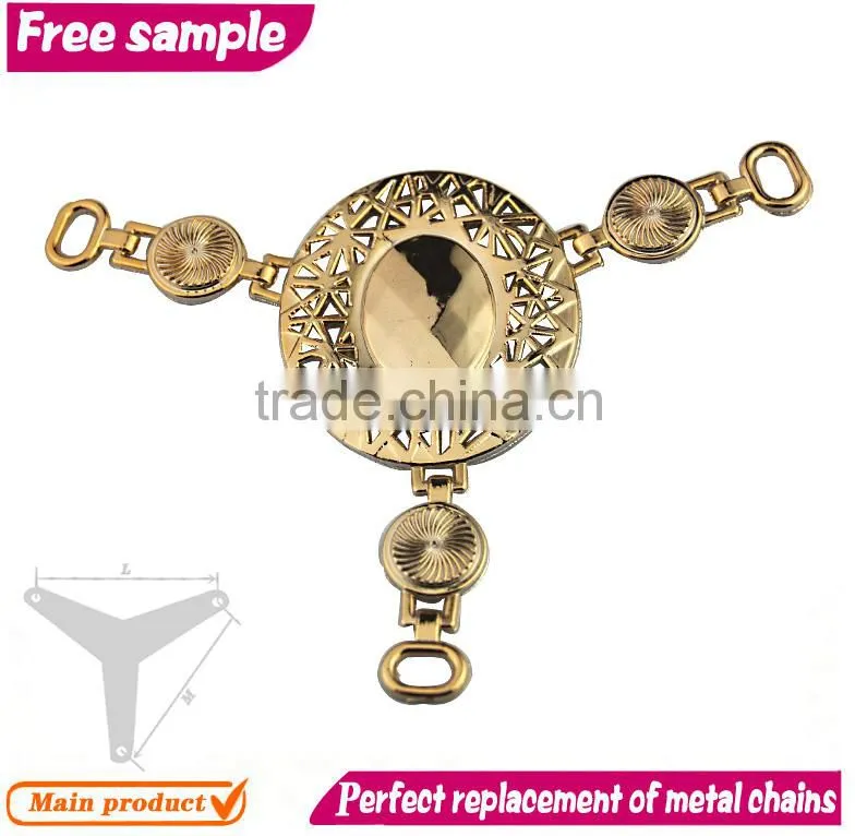 Beijing bird's nest design Y shape gold ladies high-heel chains ornament