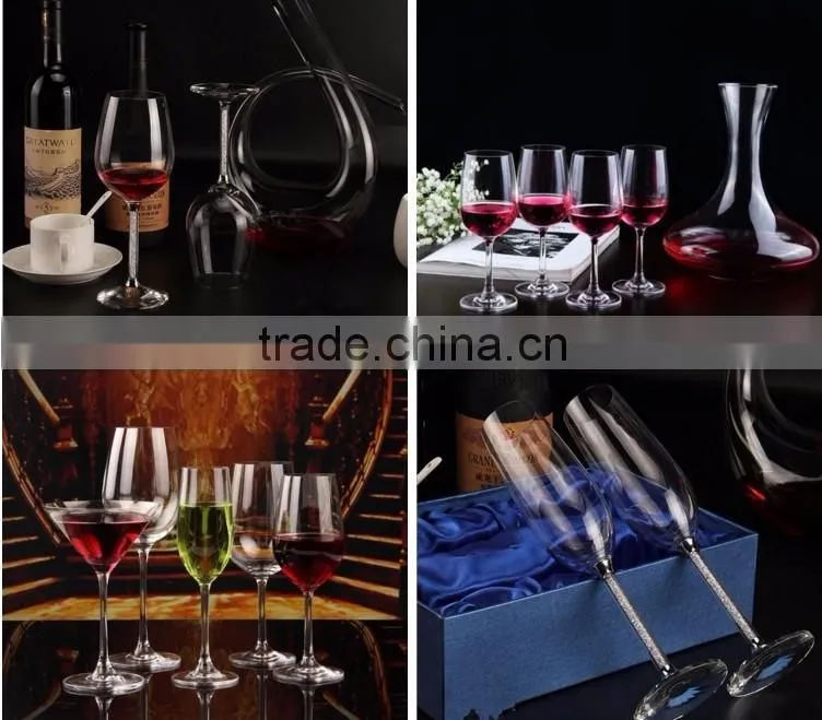 Manufacture Stem Crystal Glass Wine Cup Wedding For Guests Champagne Glasses with diamond