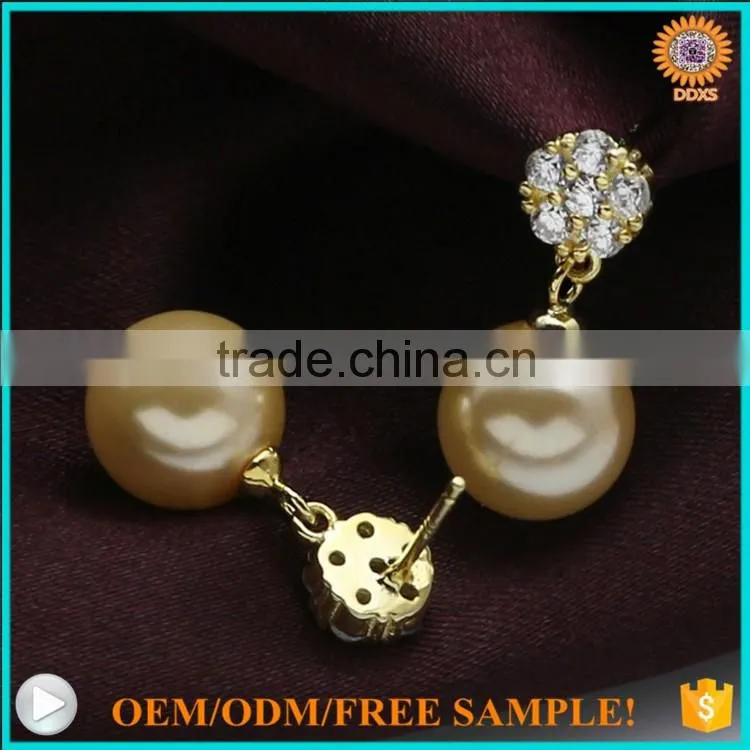 2016 fashion silver gold south sea shell pearl daily wear earrings