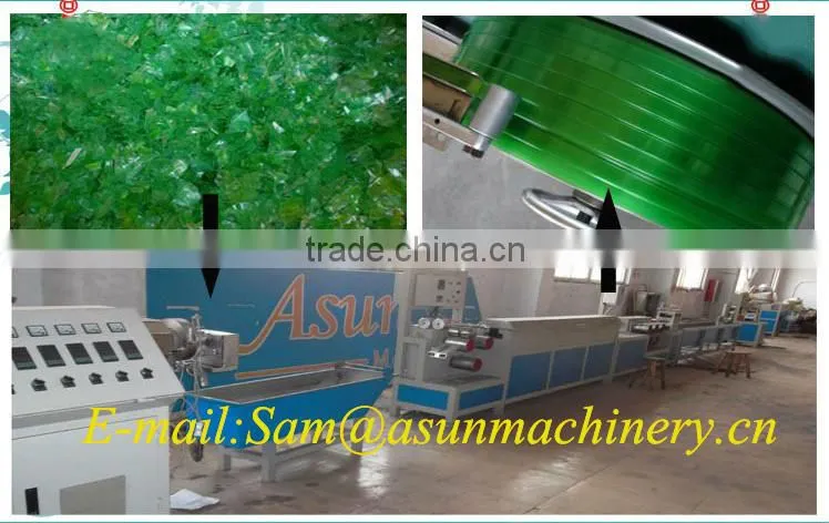 Jiaozhou PET PP strap band production line / PET PP packing tape band production line / PET PP packing strap extrusion line