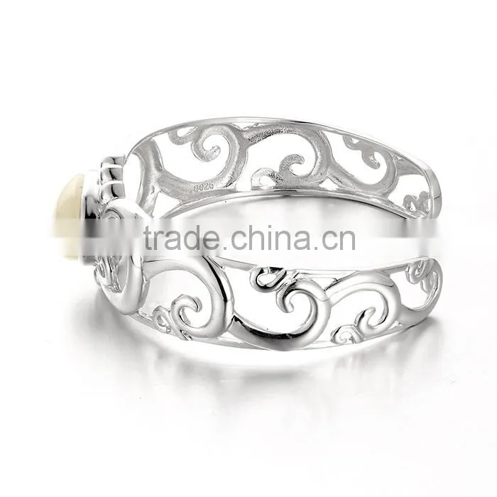Available size 925 sterling silver cuff bangle women bracelets wholesale LWB0002