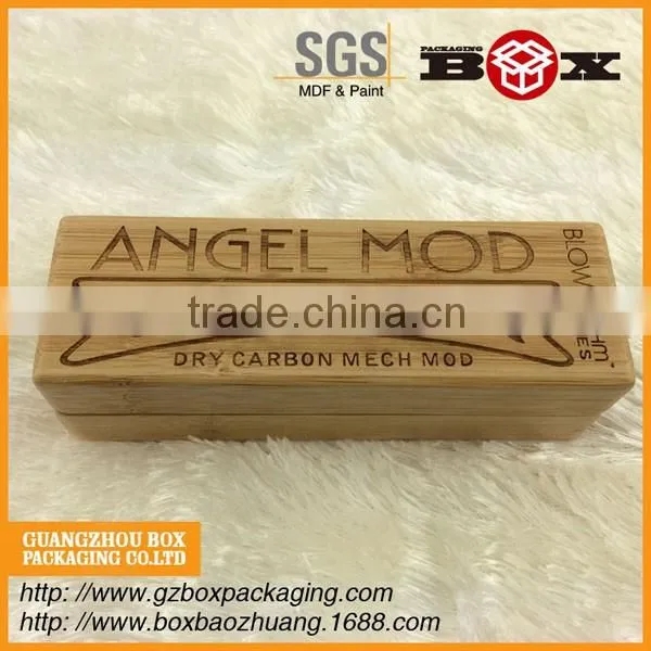 2 Boards Bamboo Box With Laser-engraved Logo For Small Gift