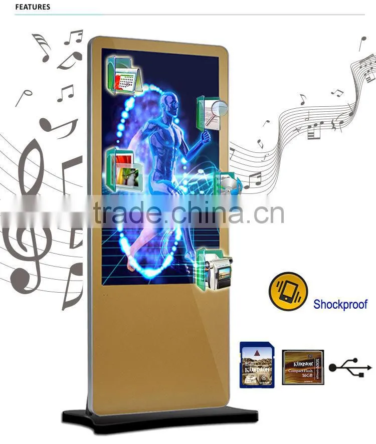 55" Standalone Kiosk, LCD Display, Media Stand