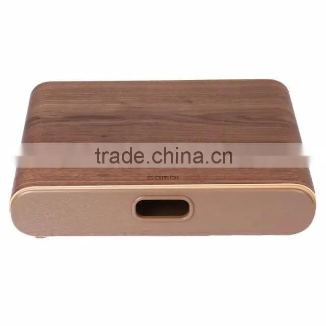 Original SAMDI Oak/Walnut Wood Holder with Drawer for MacBook Laptop Computer - Brown/Black