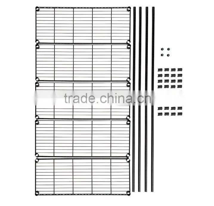 5-Shelf metro Shelf ; Black wire shelf system black