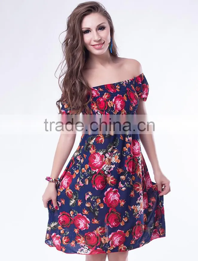 Vintage type fashion design full size mature ladies rose flower fancy dress