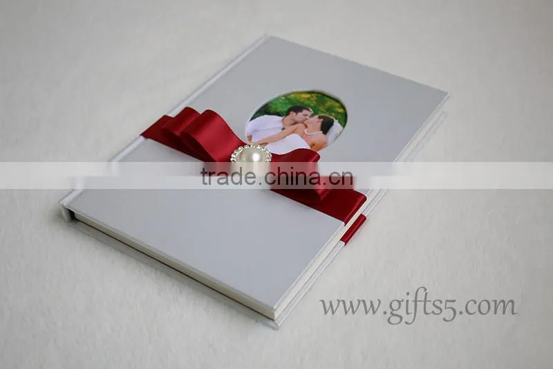Handmade wedding guest book with photo frame on the cover wedding supplier in China