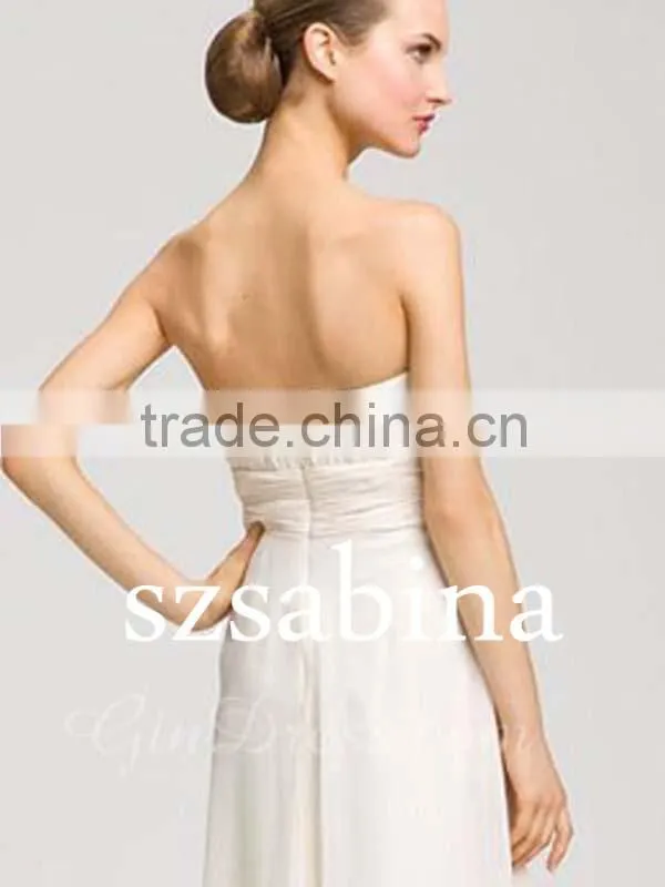 Se26 Sexty White Chiffon Pleats Long Evening Dress With Wrap