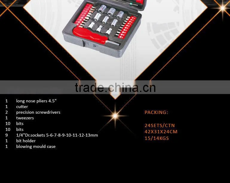 36pcs Promotional Gift Tool Set Socket Bit Plier Mini Screwdriver
