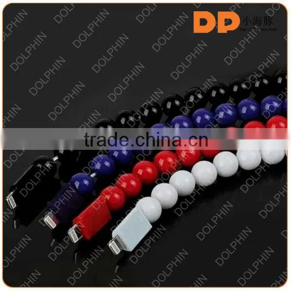 Fashion USB Beads Bracelet Charger Portable Ring Mini Wrist Cable Bracelet Data Cable
