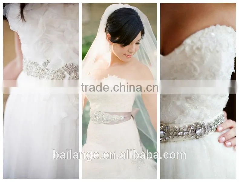 2015 fashion Rhinestone beaded sash for wedding decoration