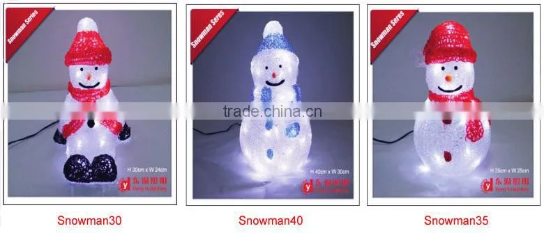 2015 New Product Custom christmas ornaments with indoor small led christmas snowman for christmas decoration