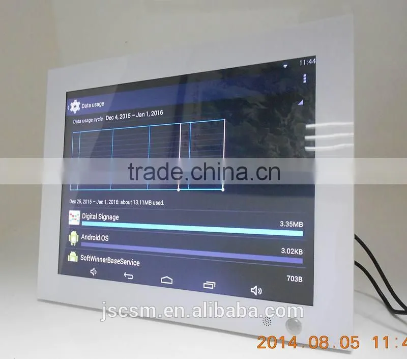 Hot selling 12.1inch WIFI hd display lcd ad player with motion sensor for advertising