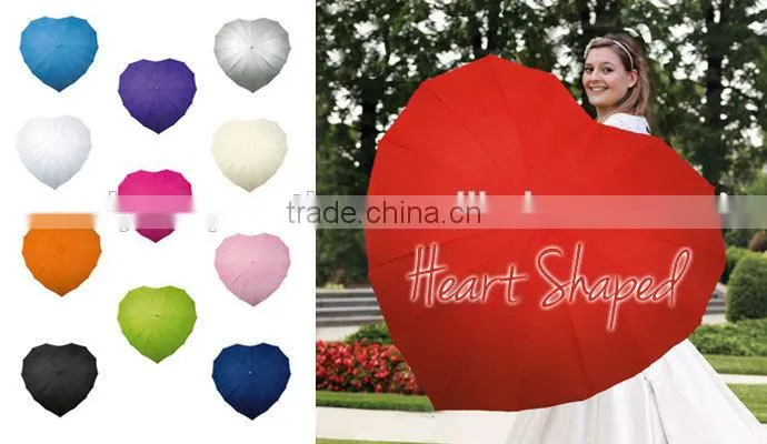 red heart shape umbrella for wedding,ladies umbrella