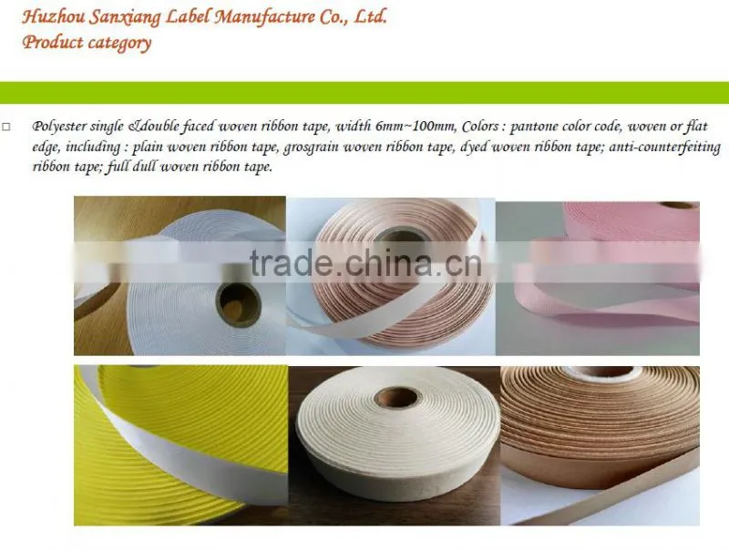 Direct factory polyester satin ribbon double side for clothing labels, home textile labels
