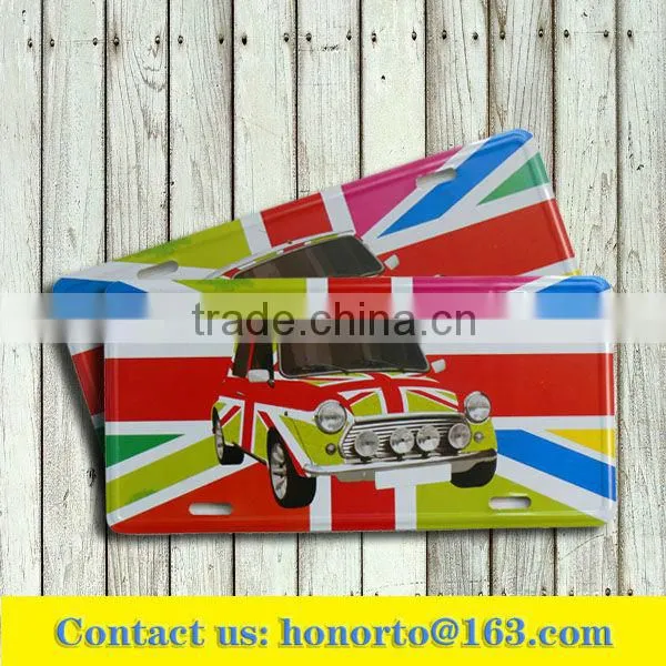 retro decor embossed license plate
