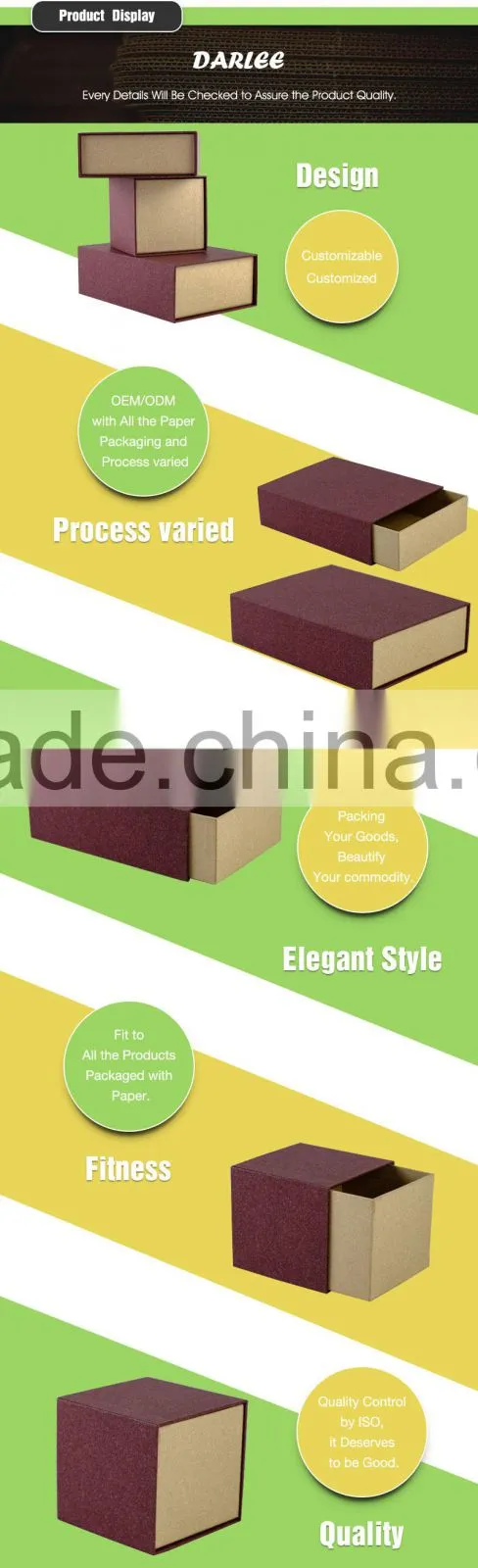 2016 Hot sale brown kraft paper drawer storage gift box