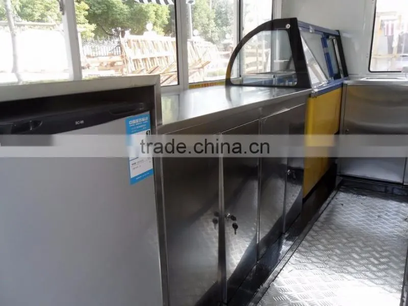 0.3 ton food cart trailer / hot dog cart churros food trailer with 12 months / 2.2 m length mobile food trailer